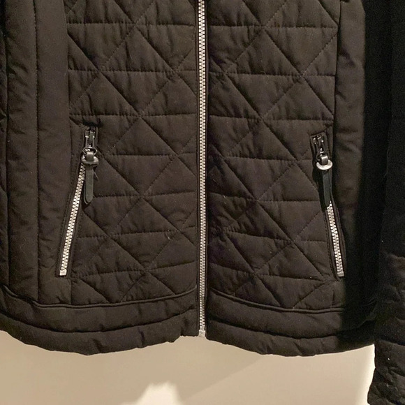 Marc New York Quilted Puffer Jacket Black Women's XS/TP Hood in Collar o… - Picture 3 of 10